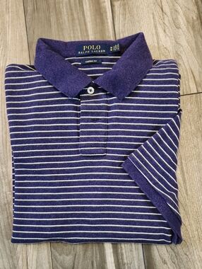 Mens Soft Knit Custom Fit Striped Polo